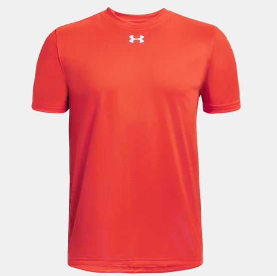 T-Shirt 1 UA Tech™ Team - Under Armour rouge vif en tissu UA Tech™ léger et séchant pour garçon, vue de face