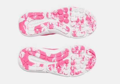 Espadrilles - Assert 10 AC Under Armour semelle rose et blanche en caoutchouc avec détails d'adhérence pour fille vue dessous