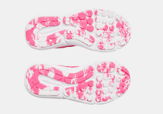 Espadrilles - Assert 10 AC Under Armour semelle rose et blanche en caoutchouc avec détails d'adhérence pour fille vue dessous