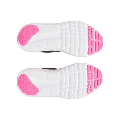 Espadrilles - Surge 4 Under Armour semelles blanches et roses, détail adhérence caoutchouc, pour fille, vue dessous