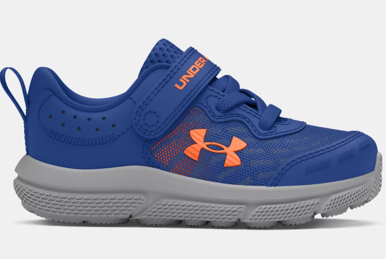 Espadrilles - Assert 10 AC bleu et orange avec tige en mesh et semelle grise, fermeture scratch, pour enfant, vue de profil droit