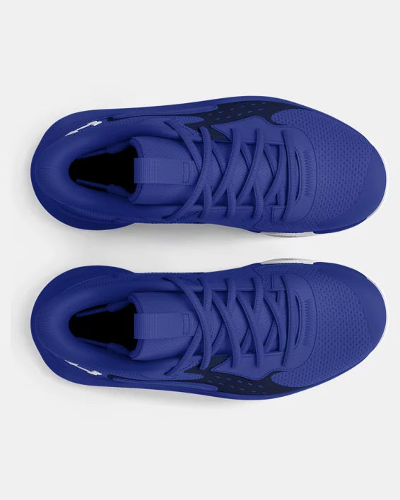 Espadrilles - Jet ‘23 bleues en textile respirant, lacets plats, pour enfant, vue de dessus des deux chaussures