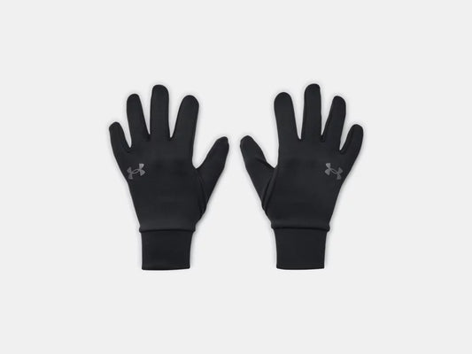 Gant Mi-Saison - Under Armour noir en tricot doux avec logo gris, vue de dessus, taille adulte unisexe.