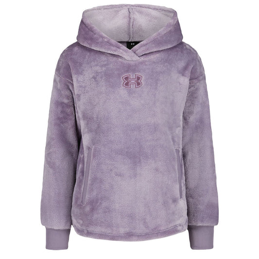 Hoodie - Under Armour violet en tissu doux pelucheux avec capuche, pour fille, vue de face