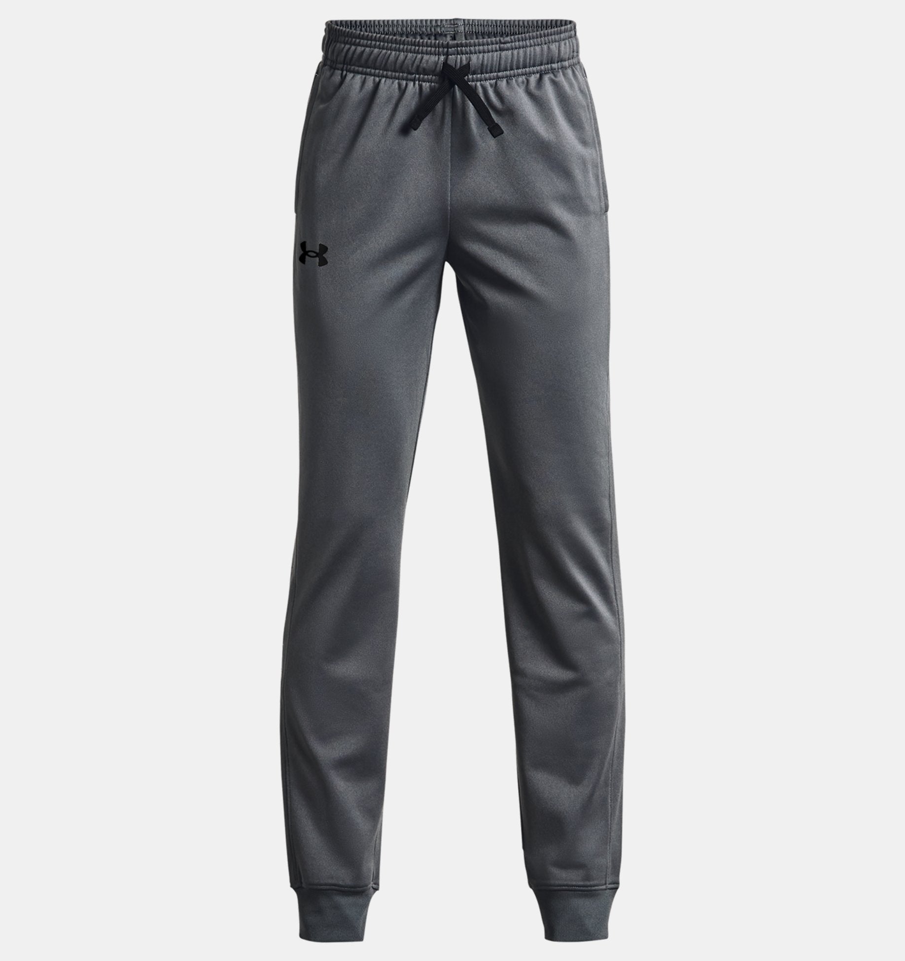 Pantalon Brawler 2.0 - Under Armour gris foncé pour garçon en tricot lisse, intérieur brossé, vue de face