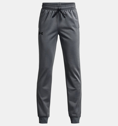Pantalon Brawler 2.0 - Under Armour gris foncé pour garçon en tricot lisse, intérieur brossé, vue de face