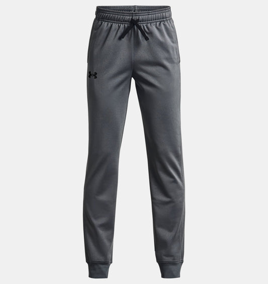Pantalon Brawler 2.0 - Under Armour gris foncé pour garçon en tricot lisse, intérieur brossé, vue de face