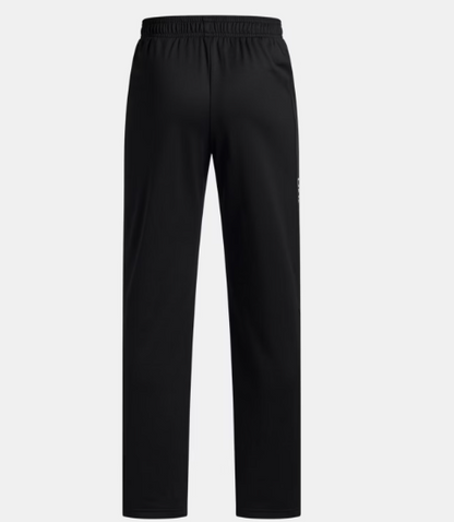 Pantalon UA Brawler 3.0 Tapered - Under Armour noir pour garçon, tissu tricot avec intérieur brossé, vue de dos.