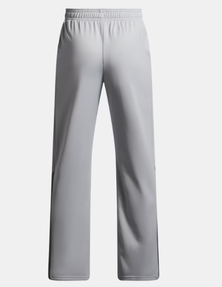 Pantalon UA Brawler 3.0 Tapered - Under Armour gris clair en tricot doux avec taille élastique pour garçon, vue de dos.