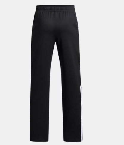 Pantalon UA Brawler Print Fill Tapered - Under Armour noir avec motif gris latéral, taille élastique, garçon, vue de dos