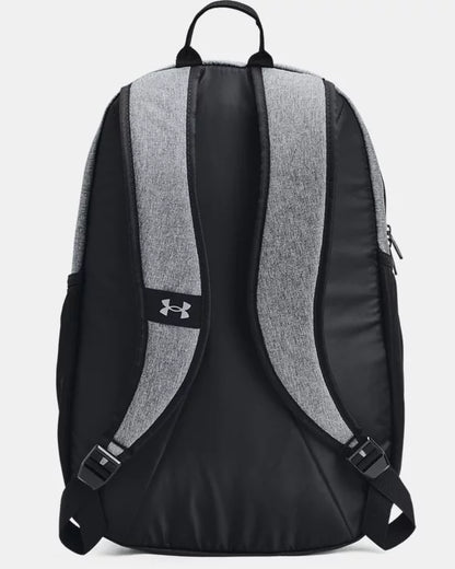 Sac à dos - Under Armour noir et gris, dos rembourré avec bretelles ajustables, vue de dos, style urbain unisexe