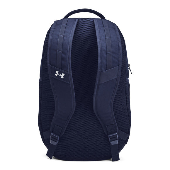 Sac à dos - Under Armour bleu marine en polyester étanche avec bretelles rembourrées, vue de dos.