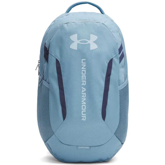 Sac à dos - Under Armour bleu clair et bleu marine en polyester résistant à l'eau UA Storm, vue de face.