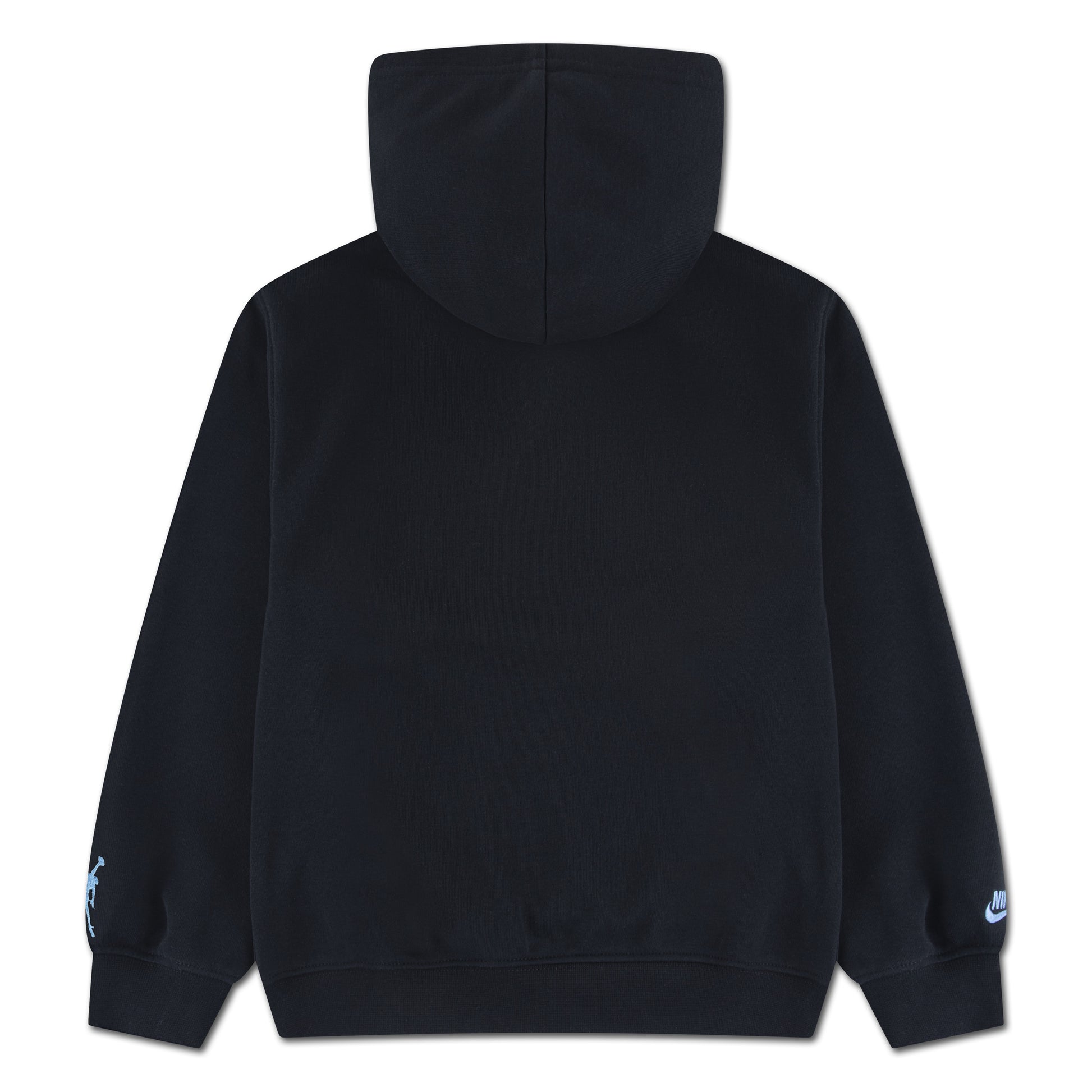 Hoodie - Jordan noir en coton polyester, style classique à capuche, vue de dos, taille adulte homme ou femme.