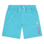 Maillot de bain - Hurley short de bain bleu clair avec taille ajustable et filet intérieur, vue de face.