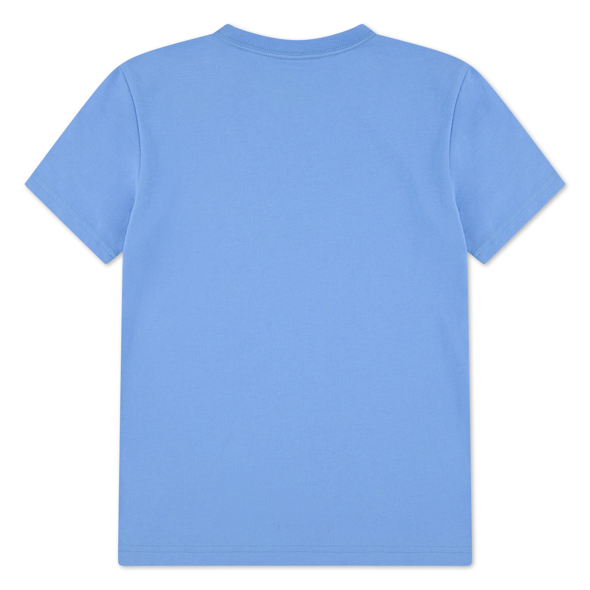 T-Shirt - Jordan bleu ciel en coton pour enfant, vue de dos, manches courtes et col rond classique.