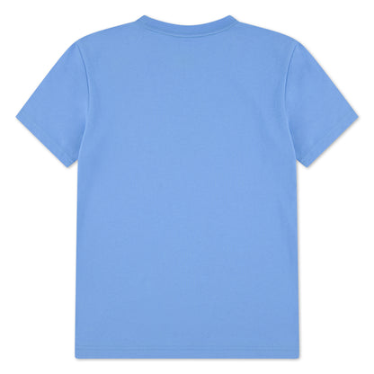 T-Shirt - Jordan bleu ciel en coton pour enfant, vue de dos, manches courtes et col rond classique.