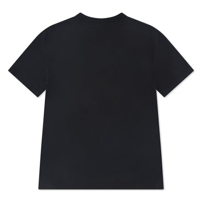 T-Shirt - Jordan noir uni en coton, style basique à manches courtes, vue de dos, pour enfant.