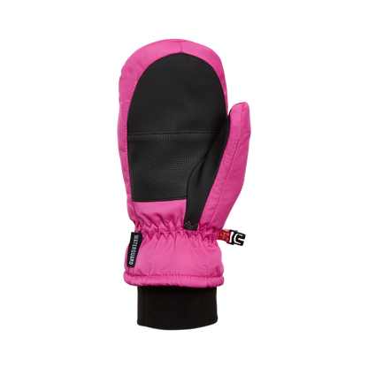 Mitaines d'hiver The Peak - Kombi rose et noir en textile et matière synthétique, vue de dos, modèle enfant.