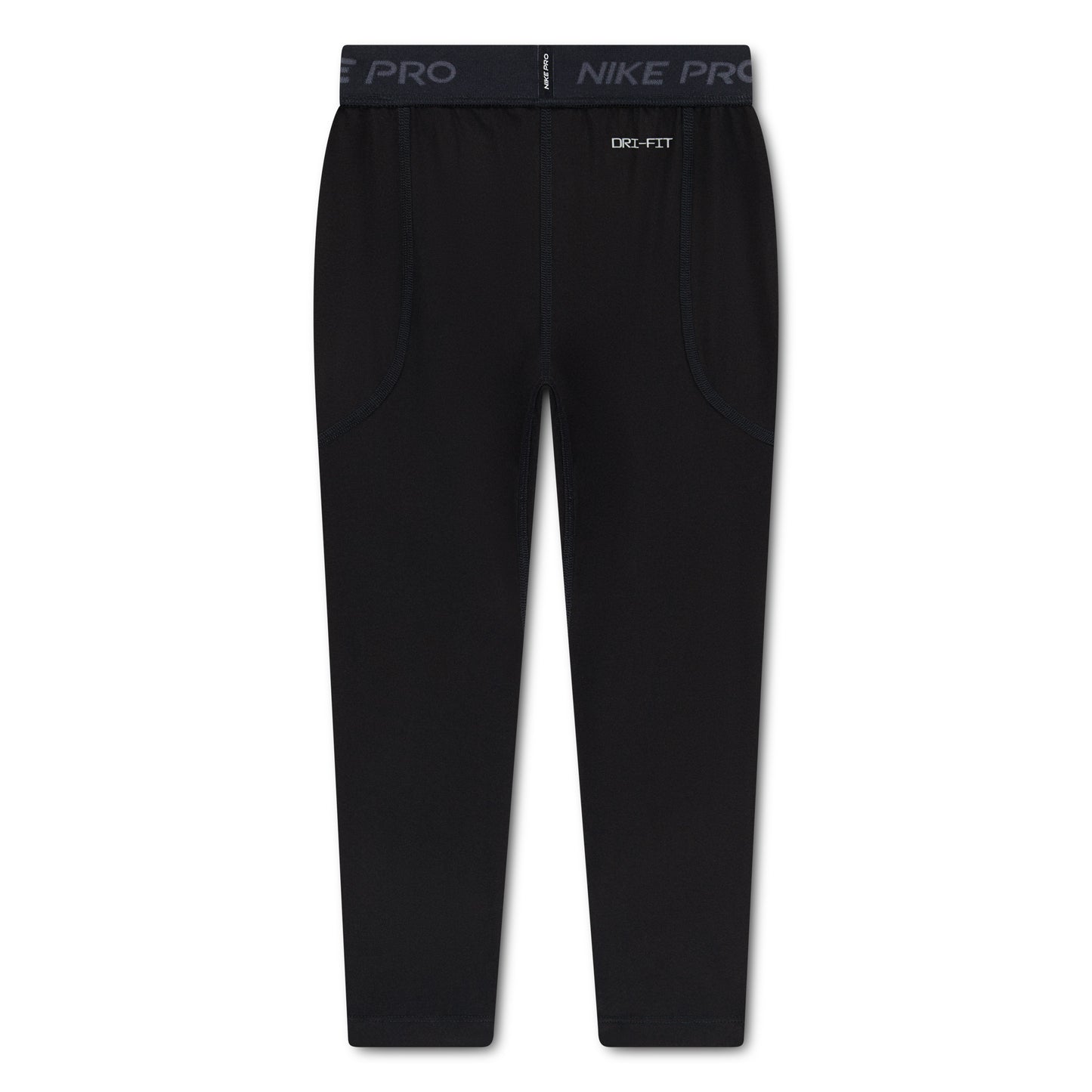 Legging Nike Pro DRI-FIT Tights - Nike noir présenté de face à plat avec ceinture élastique et marquage DRI-FIT