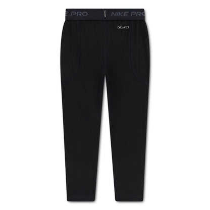 Legging Nike Pro DRI-FIT Tights - Nike noir présenté de face à plat avec ceinture élastique et marquage DRI-FIT
