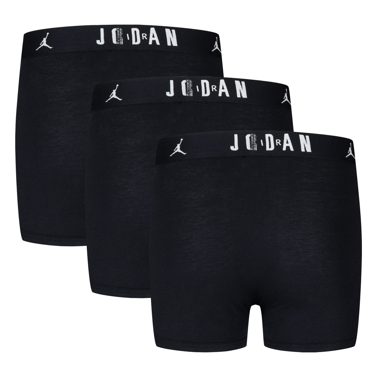 3 Paires de boxers - Jordan noirs, coupe près du corps avec ceinture siglée, présentés de face