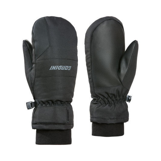 Mitaines d'hiver Reserve - Gordini noires pour l'hiver avec paume texturée et poignets ajustables vues de face et de dos