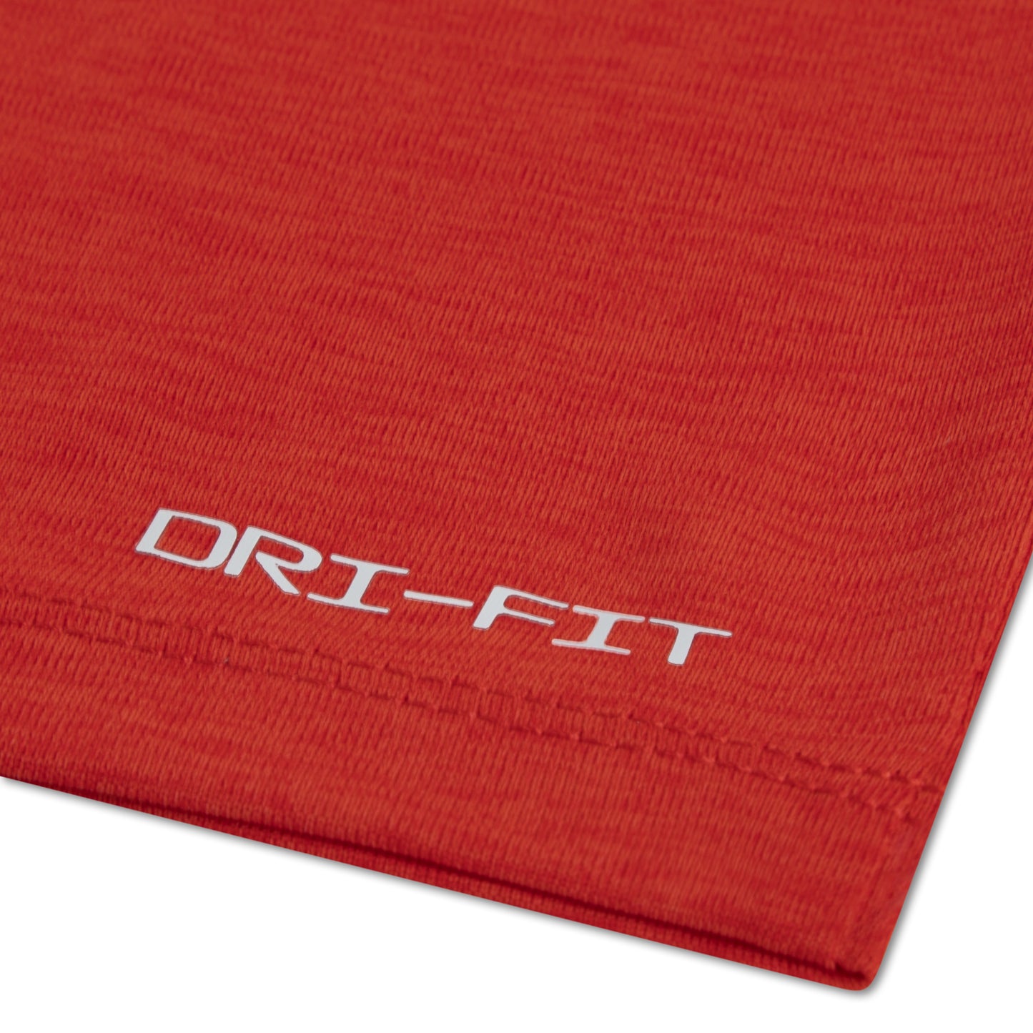 Détail de l'ourlet rouge en polyester avec inscription DRI-FIT de l'Ensemble - Nike vue rapprochée