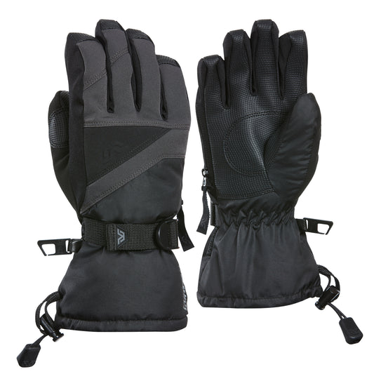 Gants d'hiver Stomp III Junior - Gordini noirs pour enfant avec vue de dos et vue de paume poignets ajustables