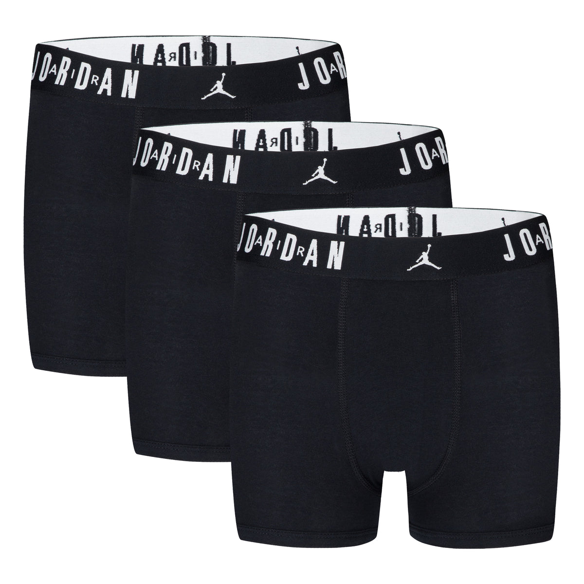 3 Paires de boxers - Jordan en noir avec ceinture élastique siglée et coupe près du corps vue de face