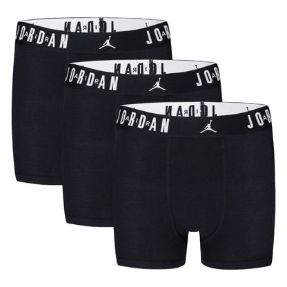 3 Paires de boxers - Jordan en noir avec ceinture élastique siglée et coupe près du corps vue de face