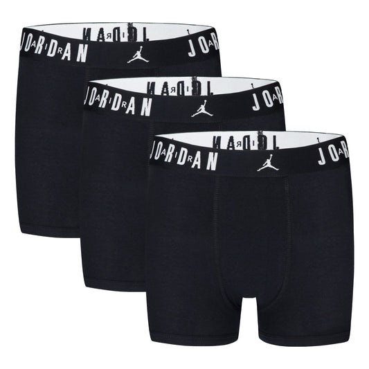 3 Paires de boxers - Jordan en noir avec ceinture élastique siglée et coupe près du corps vue de face