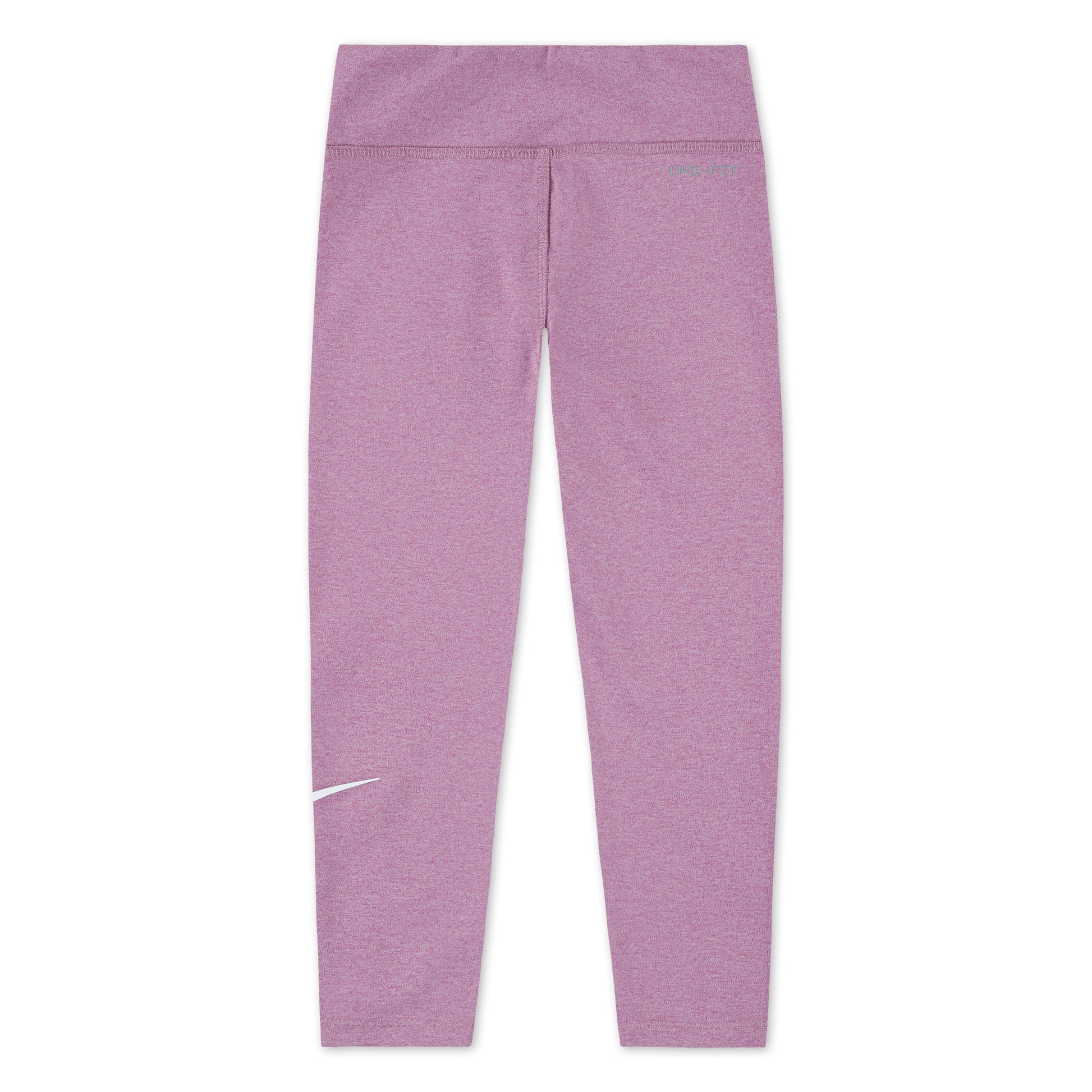 Legging - Nike rose chiné à taille haute et coupe ajustée vue de face à plat