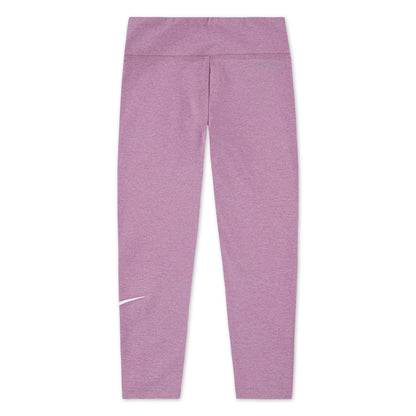 Legging - Nike rose chiné à taille haute et coupe ajustée vue de face à plat