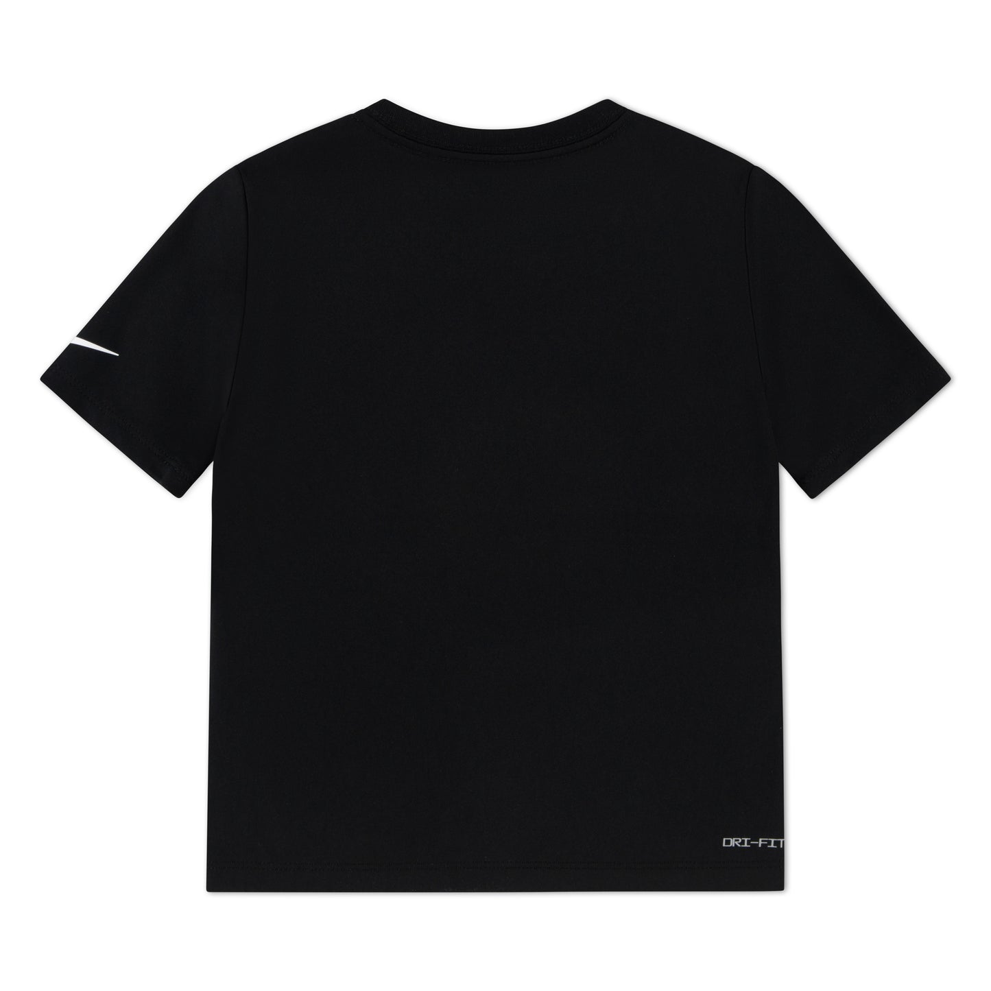 T-Shirt - Nike noir en polyester 100% avec logo blanc sur manche, coupe droite, vue de dos adulte adulte
