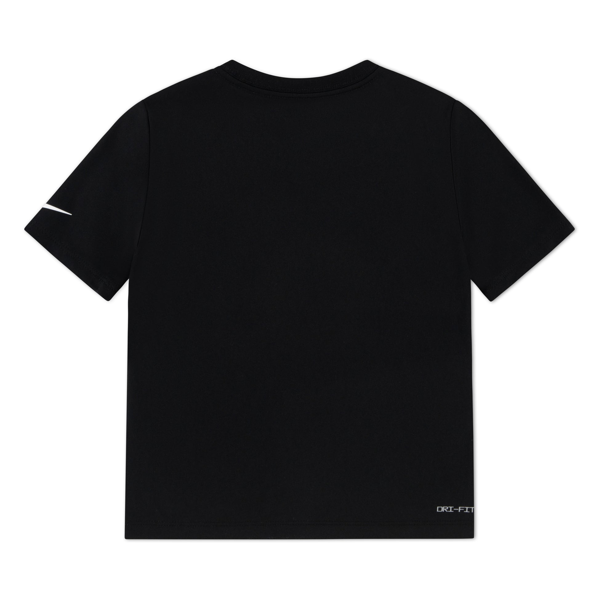 T-Shirt - Nike noir en polyester 100% avec logo blanc sur manche, coupe droite, vue de dos adulte adulte