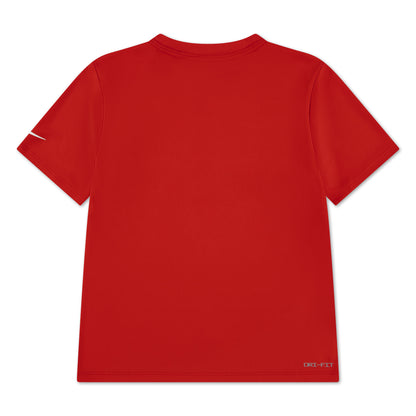 T-Shirt - Nike rouge en polyester 100%, manches courtes, vue de dos, style sportif unisexe adulte.