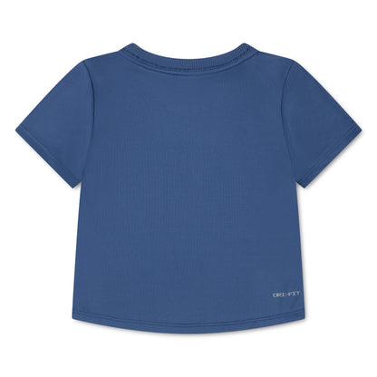 T-Shirt - Nike bleu marine en polyester pour fille, coupe fillette, vue de dos avec détail logo Dri-FIT