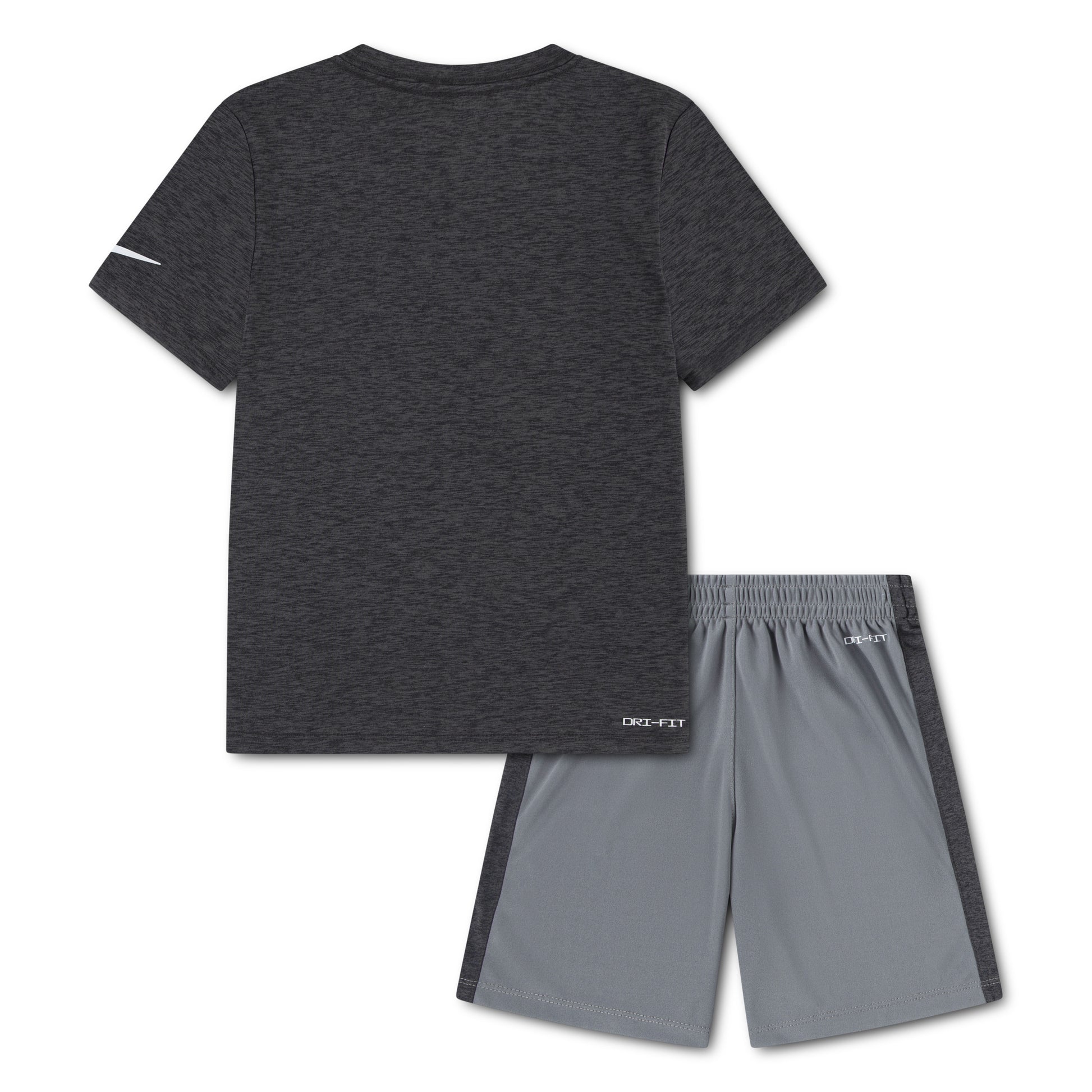 Ensemble - Nike gris foncé et gris clair en polyester 100%, style sport, pour enfant, vue de dos et face