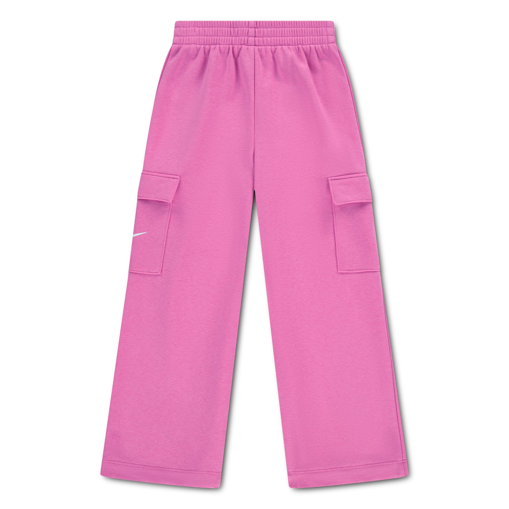 Pantalon Cargo - Nike rose à jambes larges, taille élastique et poches latérales, vue de face