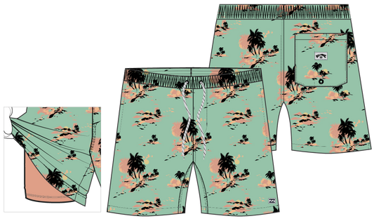 Maillot de bain - Billabong avec poche plaquée arrière et poches latérales pour les mains, vue paysage 1185x701.