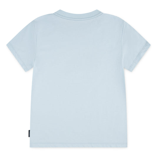T-Shirt - Converse bleu clair en coton polyester pour fille, vue de dos, coupe classique manches courtes