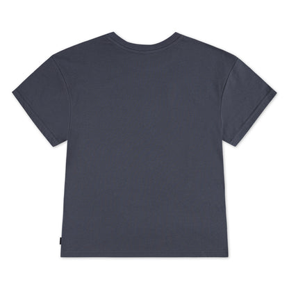 T-Shirt - Converse gris foncé en coton polyester coupe fille oversize, longueur allongée, vue de dos