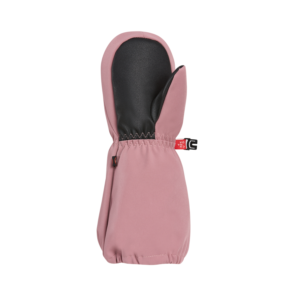 Mitaines d'hiver Squall - Kombi en tissu rose avec paume renforcée noire en cuir synthétique, vue de dessus, pour enfant