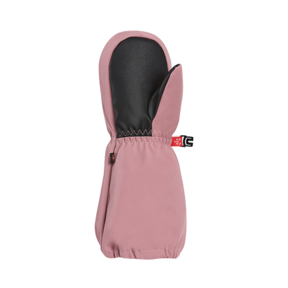 Mitaines d'hiver Squall - Kombi en tissu rose avec paume renforcée noire en cuir synthétique, vue de dessus, pour enfant
