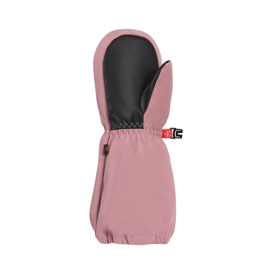 Mitaines d'hiver Squall - Kombi en tissu rose avec paume renforcée noire en cuir synthétique, vue de dessus, pour enfant