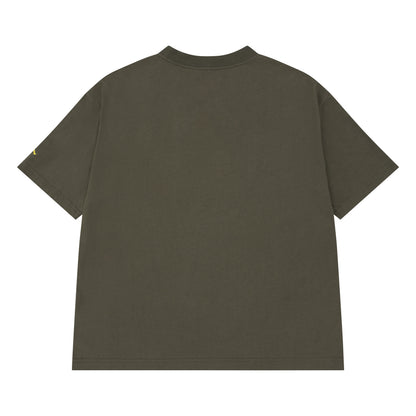T-Shirt - Jordan kaki en coton, coupe ample, vue de dos, pour homme ou femme adulte.