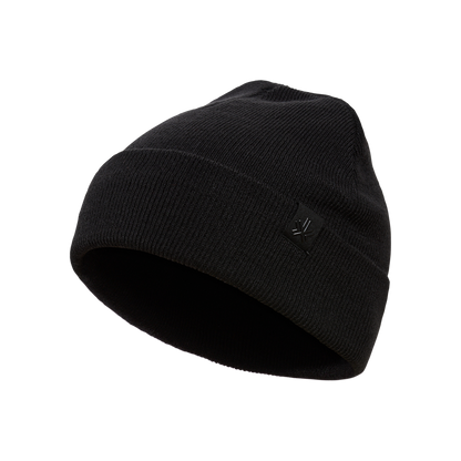 Tuque d'hiver - Kombi noire en tricot vue de trois quarts
