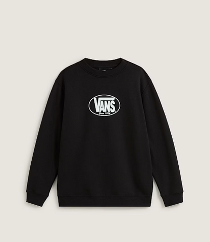 Chandail - Vans noir en coton polyester avec logo blanc centré, manches longues pour garçon, vue de face