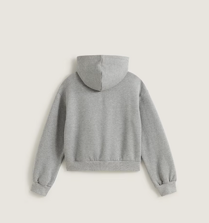 Veste - Vans grise en coton mélangé avec capuche, manches longues, pour garçon, vue de dos